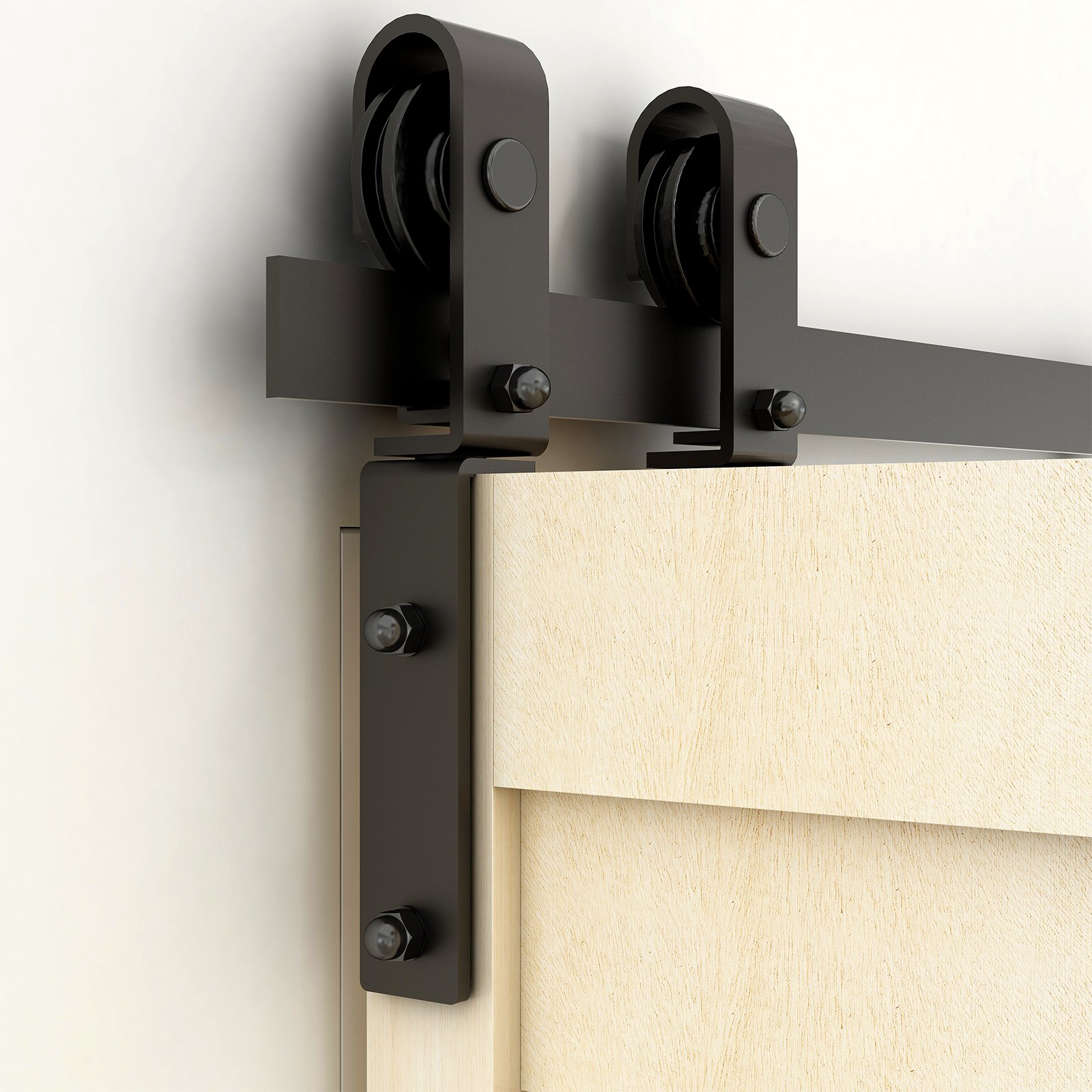 Dropship 60" Bi-Folding Sliding Barn Door Hardware Kit For 2 Doors Track J Shape Roller Doors Not Included - View #4